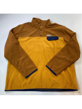 AUCLAIR Fleece Sweater Mens XXL Brown Colorblock TSnap Utility Gorpcore Outdoors